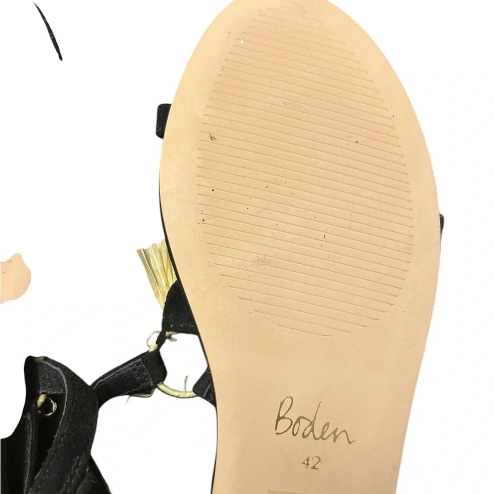 Boden Sarah black fringe sandals Size 42 or 10 1/2